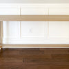 Sassafras Sofa End Table On a dark wooden floor white wall